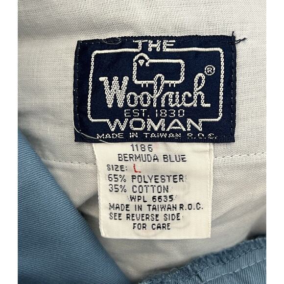 Vintage Woolrich Woman Pull On Pants Womens Size L Blue Elastic Waist Pockets - Picture 3 of 9